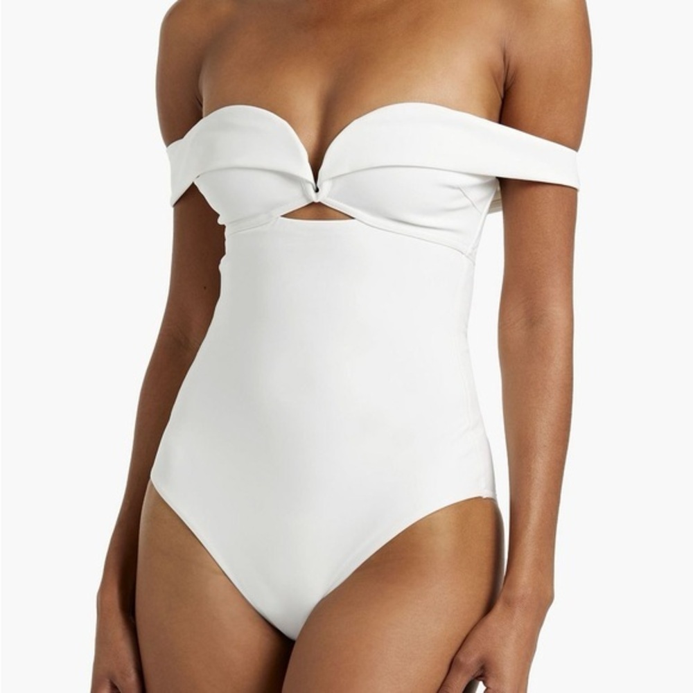 Zimmermann Lexi Ivory Off Shoulder One Piece Size 2 AU / 6 US